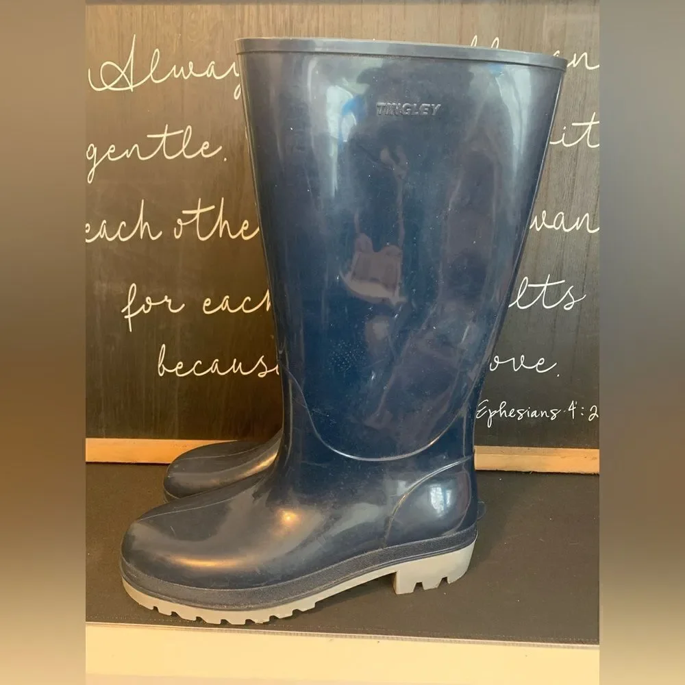 Tingles Navy Rubber Boots size 8‎